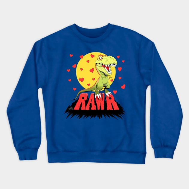 Rawr T-Rex Crewneck Sweatshirt by cartoonasaurus